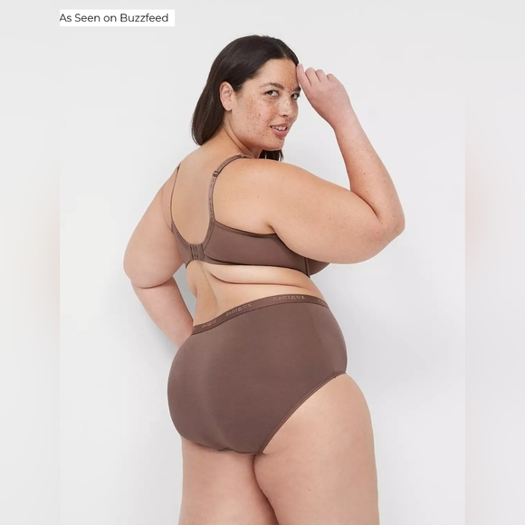 Cacique Cotton High Waist Brief, Black/White, 26/28 - Picture 2 of 7